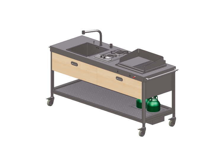 Cucine 3D - Cucina componibile per outdoor - Alpes Inox -... Cucine 3D - Cucina componibile per outdoor - Alpes Inox -...