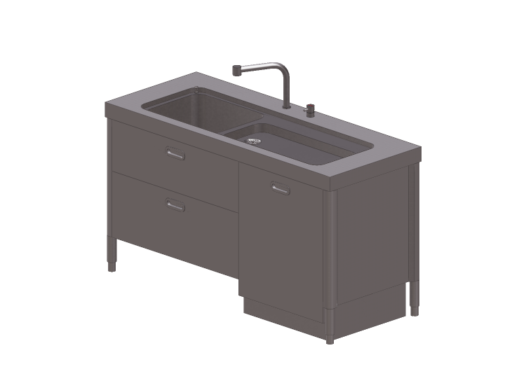 3D Sinks - Washbasin with drawers and dishwasher - Alpes... 3D Sinks - Washbasin with drawers and dishwasher - Alpes...