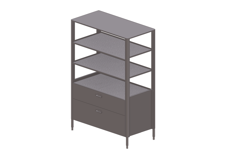 Colonnes 3D - Colonne avec étagères et tiroir - Alpes Inox... Colonnes 3D - Colonne avec étagères et tiroir - Alpes Inox...