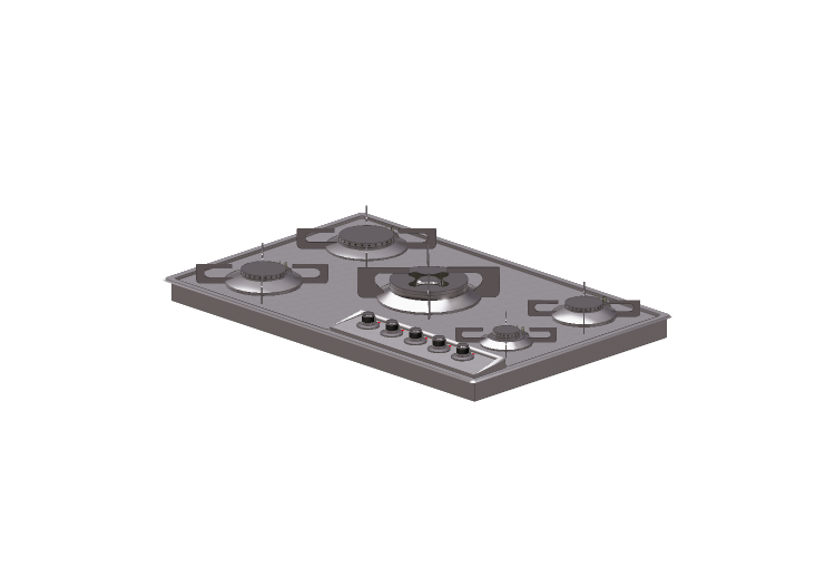Electrodomésticos 3D - Cocina de gas - Alpes Inox -... Electrodomésticos 3D - Cocina de gas - Alpes Inox -...